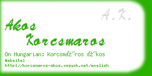 akos korcsmaros business card